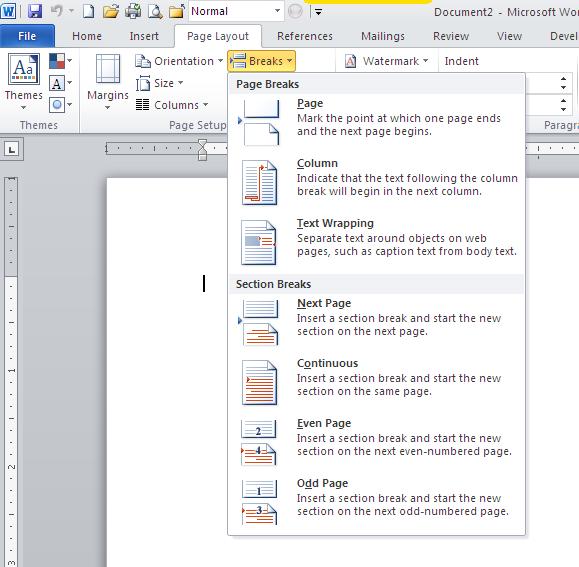 how to keep header only on first page in word
